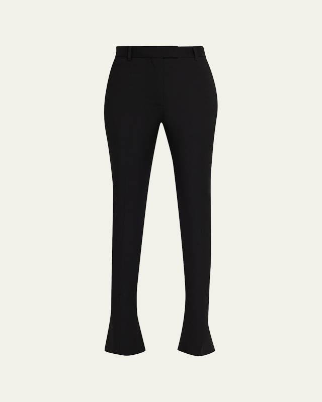 Lightweight Wool-Silk Flare Pants